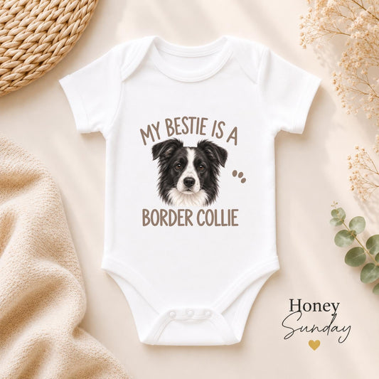 My Bestie Is a Border Collie Baby Vest