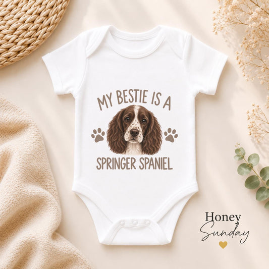 My Bestie Is a Springer Spaniel Baby Vest