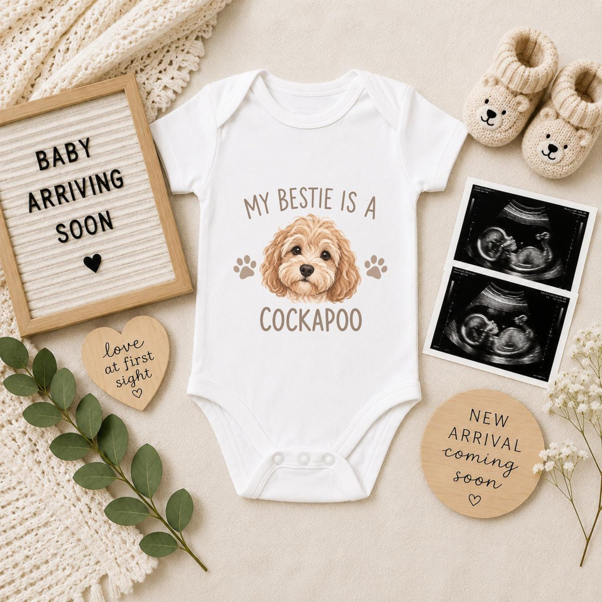 My Bestie Is a Cockapoo Baby Vest
