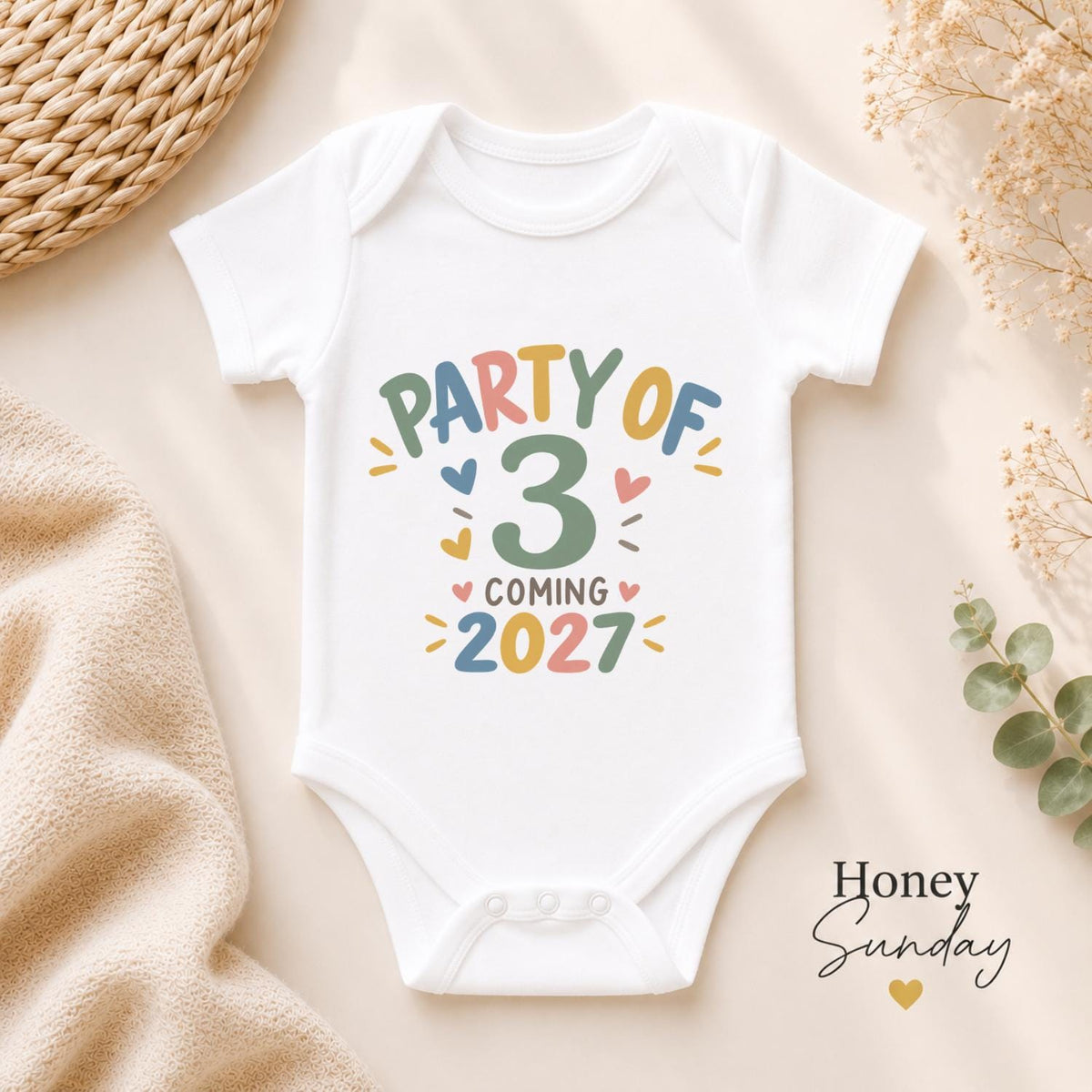 Party of 3 Coming 2027 Baby Vest