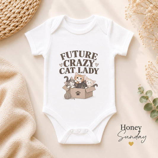Future Crazy Cat Lady Baby Vest