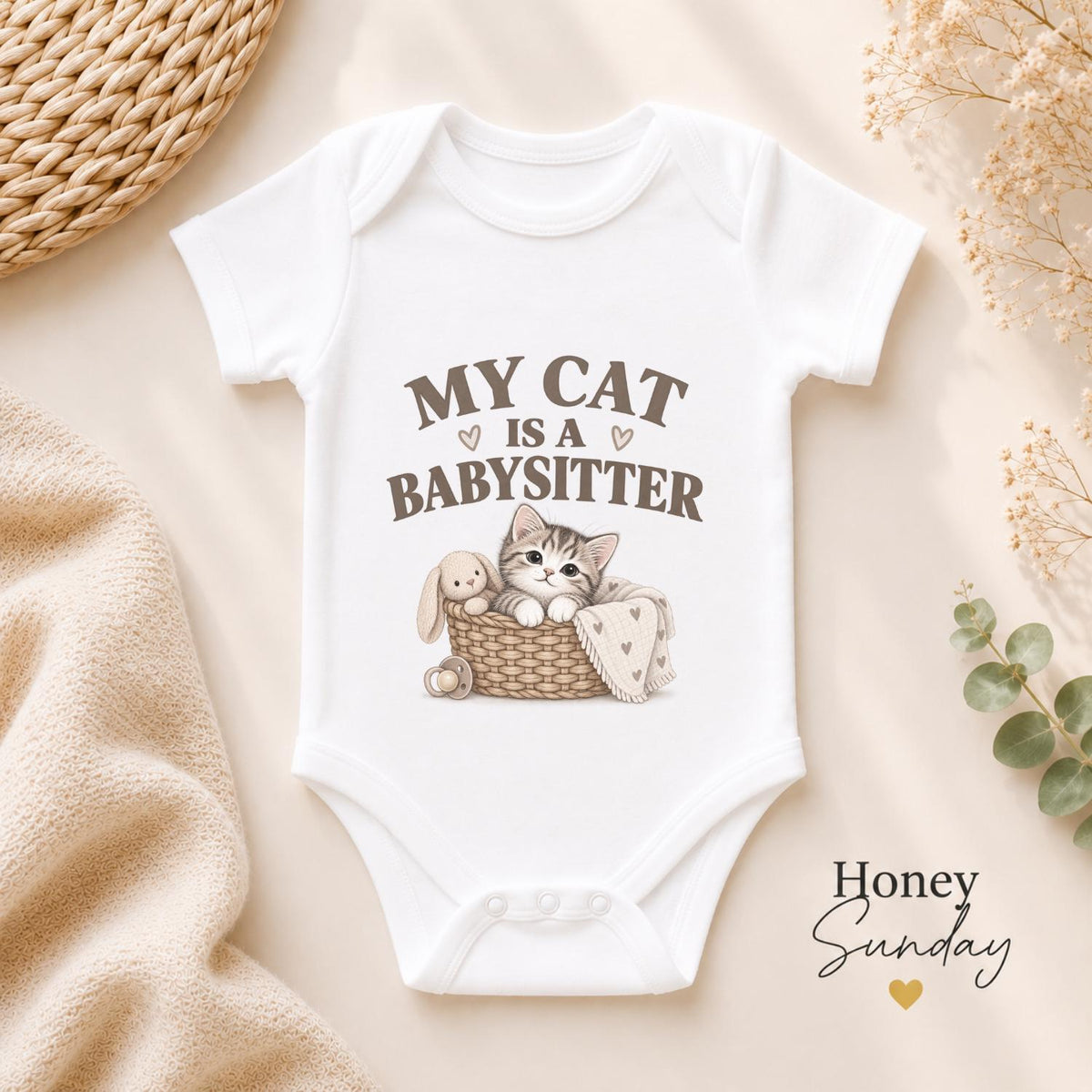 My Cat Is a Babysitter Baby Vest