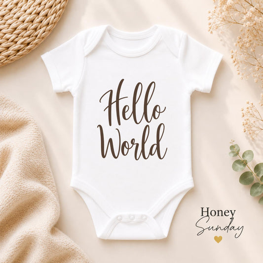 Hello World Baby Vest