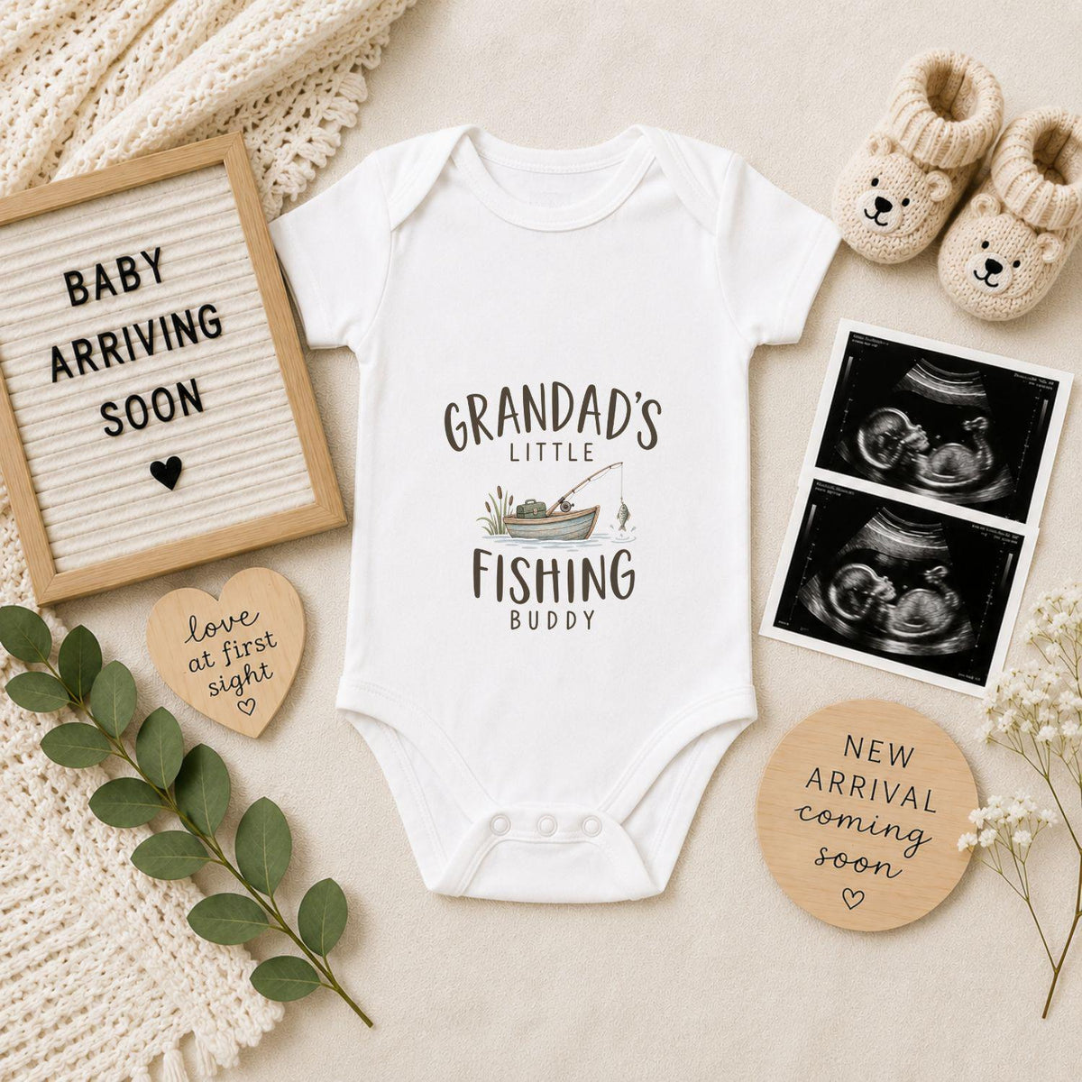 Grandad’s Little Fishing Buddy Baby Vest