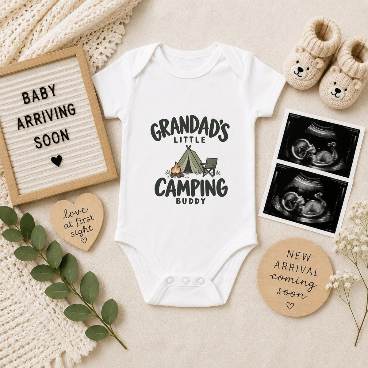 Grandad’s Little Camping Buddy Baby Vest