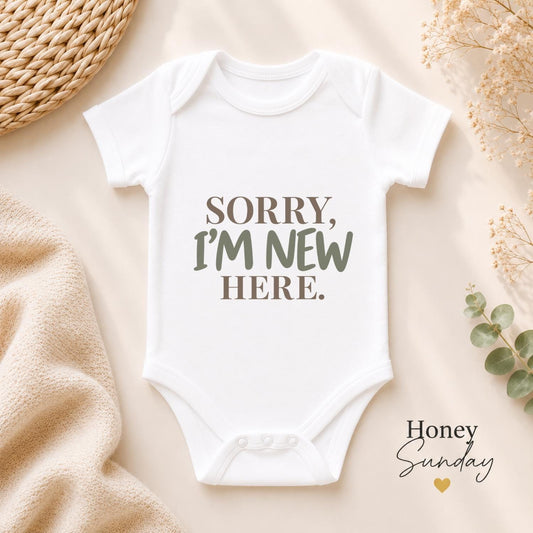 Sorry I’m New Here Baby Vest